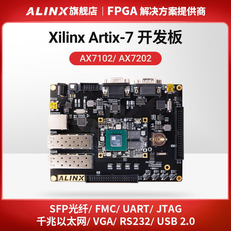 FPGA development board black gold ALINX Xilinx A7 Artix7 100T 200T fiber optic video image