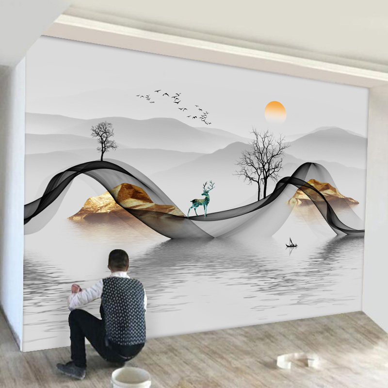 8d TV background wall wallpaper 2021 new wallpaper living room wall cloth film decoration mural 3d three-dimensional wall cloth