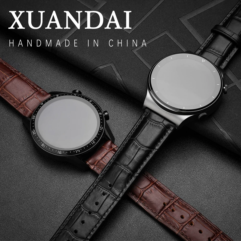 Подходит для ремешка Huawei GT3 Watch3Pro умные спортивные часы GT2PRO Honor Magic2 46mmgspro кожаный кожаный кожаный кожаный ремень мужчинам и женщинам Gtrunner продвинутый