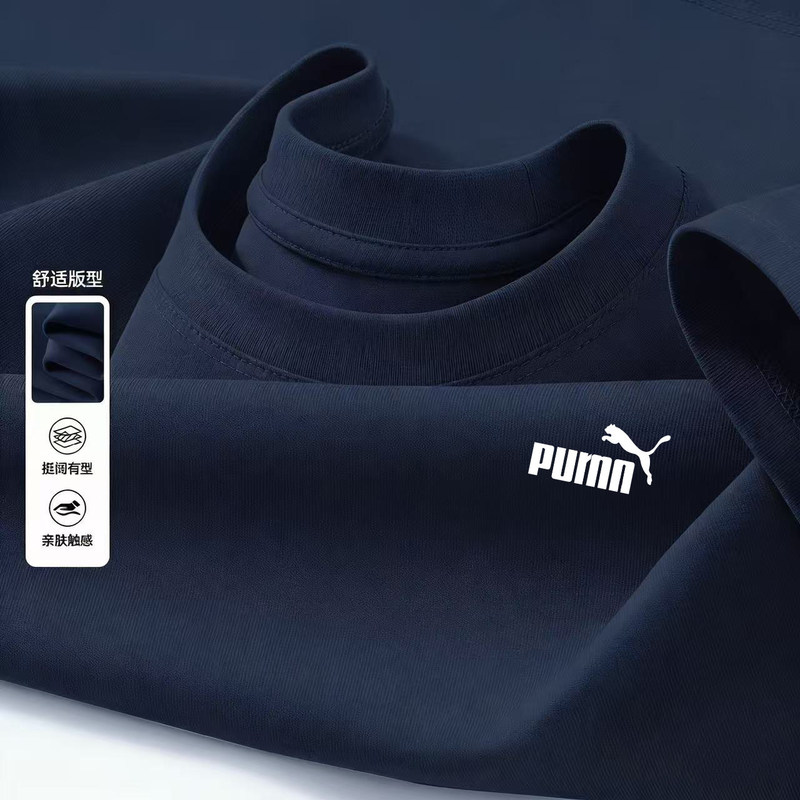 Ole's Heavy-Duty 100% Pure Cotton Short-Sleeve Men's T-Shirt, Casual Versatile Loose Round-Neck Summer Half-Sleeve Solid Color Top