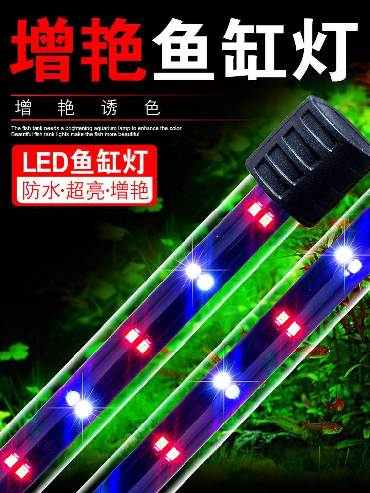 Ecological red fish lamp blue light underwater lamp colourful small fish tank lamp LED lights adjust waterproof pool lamp