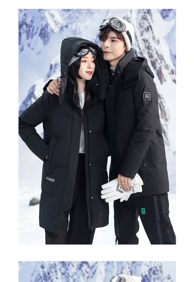 雅鹿 21年冬季 设计师款 情侣中长款羽绒服 双重优惠折后￥199包邮 男、女2款3色可选