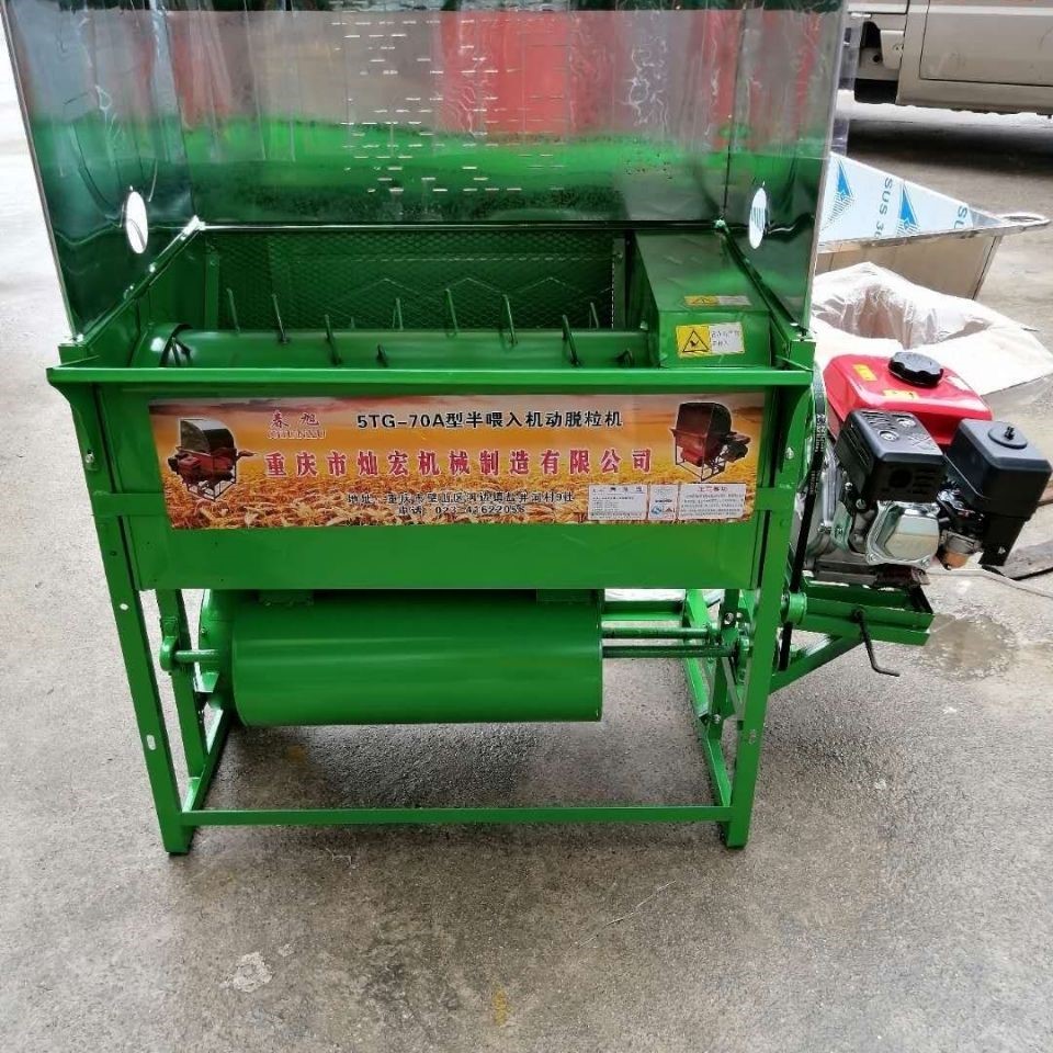 Household threshing machine automatic artifact small rice thresher agricultural grain row grass rice harvester