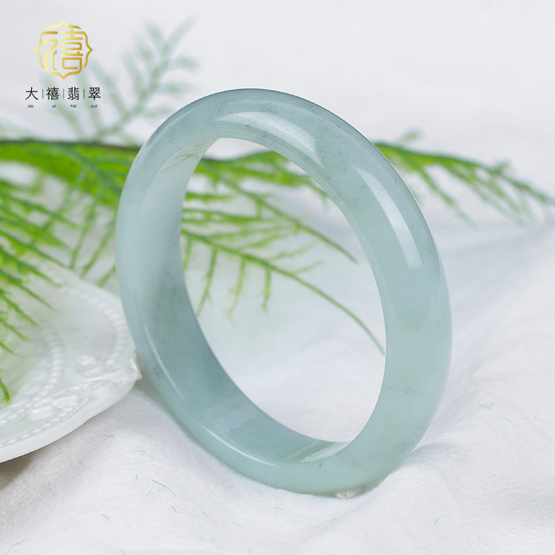 Daxi Myanmar jade natural a goods waxy ice species floating black bone chicken jade bracelet princess women's Taobao live