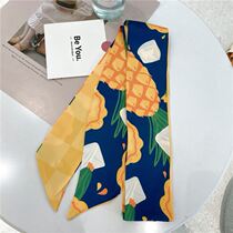 Silk scarves belt female summer accessories Jeans Sub accessories flutter with strap tying bag small long strips slim and long style Square Towels Tied Hair Ribbon