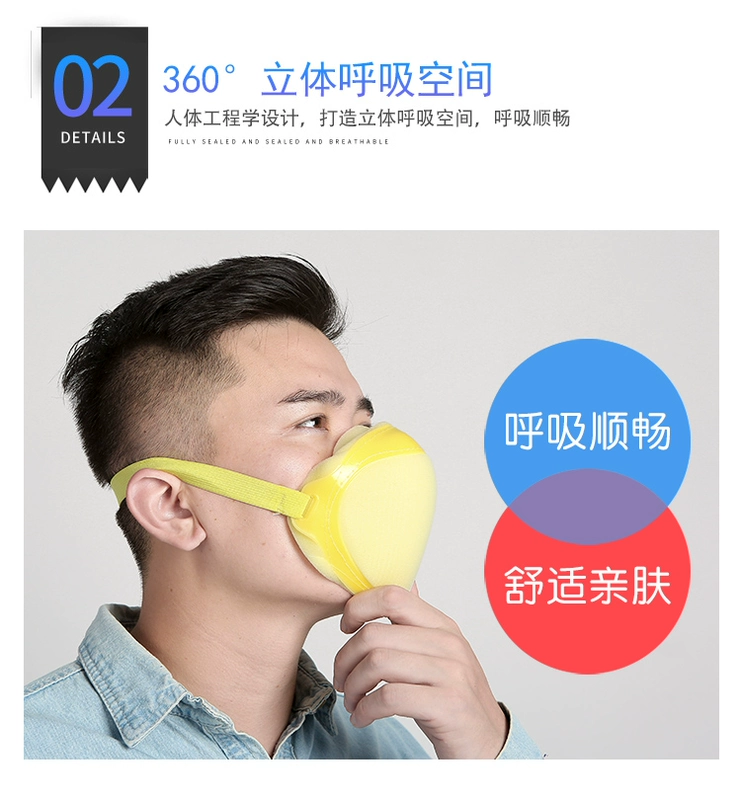 Bọt biển chống bụi mặt nạ mỏ than nhà máy xi măng bụi công nghiệp mài trang trí thoáng khí mặt nạ nam và nữ có thể giặt được khau trang y te giá khẩu trang