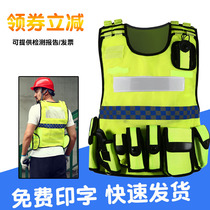 Security vest reflective clothing for security guard Multi-function reflective tactical breathable reflective vest