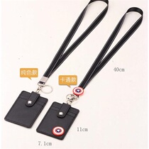Card case lanyard bus card cover neck school card key chain traffic card case lanyard cartoon cover transparent