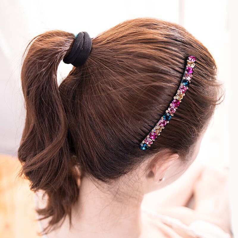 Korean hair accessories inlaid drill bit Korean version of the bangs hair comb Hair comb insert comb Rhinestone hairpin Adult crystal large plate hair