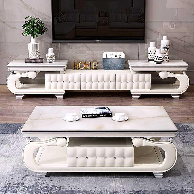 Minima marble TV cabinet Tea Table Combo Suit Modern Minima Living Room Home Size type Eurostyle new