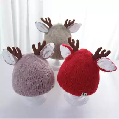 Net red baby hat autumn and winter baby cap cute super cute warm wool hat children's hat