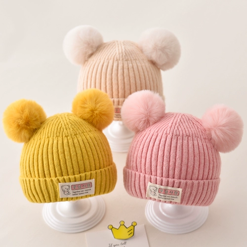 Шерстяная детская демисезонная зимняя милая вязаная шапка для девочек для новорожденных для раннего возраста