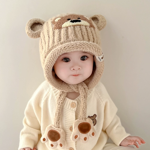 Утепленная демисезонная детская вязаная шапка для мальчиков