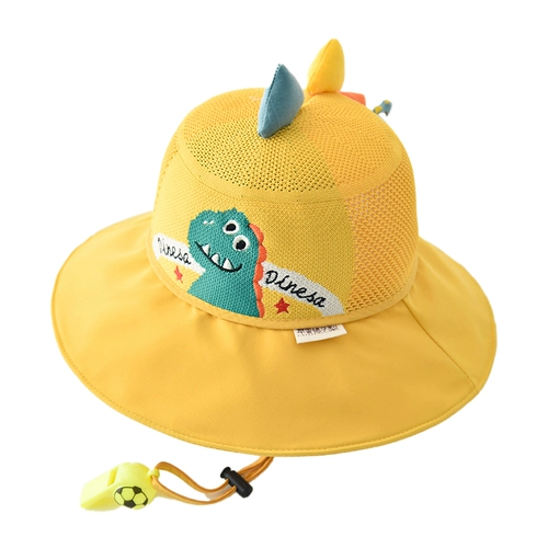 Детская летняя шапка, милая солнцезащитная шляпа подходит для мужчин и женщин, трехмерный детский динозавр на солнечной энергии