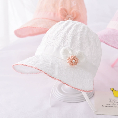 Летняя тонкая кружевная милая шапка для девочек для новорожденных для принцессы, защита от солнца