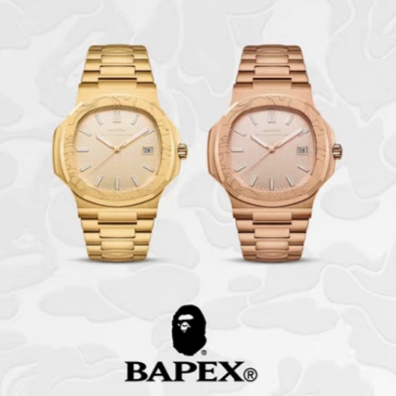 Bape Type 10 Bapex Trendy Brand Ape-Themed Unisex Fashion Watch Nautilus Tribute to Patek