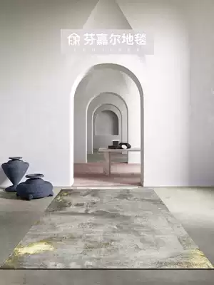 Modern light luxury minimalist living room carpet gray gold simple new Chinese American abstract bedroom room bedside home