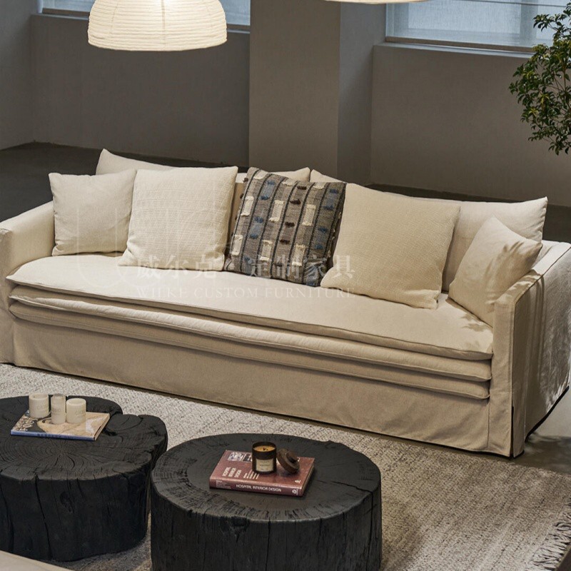 Retro Wabi-Sabi Style Linen Fabric Sofa, Removable and Washable, Suitable for Living Room, Homestay, Resort Hotel, Cafe, Clothing Store Retro Wabi-Sabi Style Linen Fabric Sofa, Removable and Washable, Suitable for Living Room, Homestay, Resort Hotel, Cafe, Clothing Store