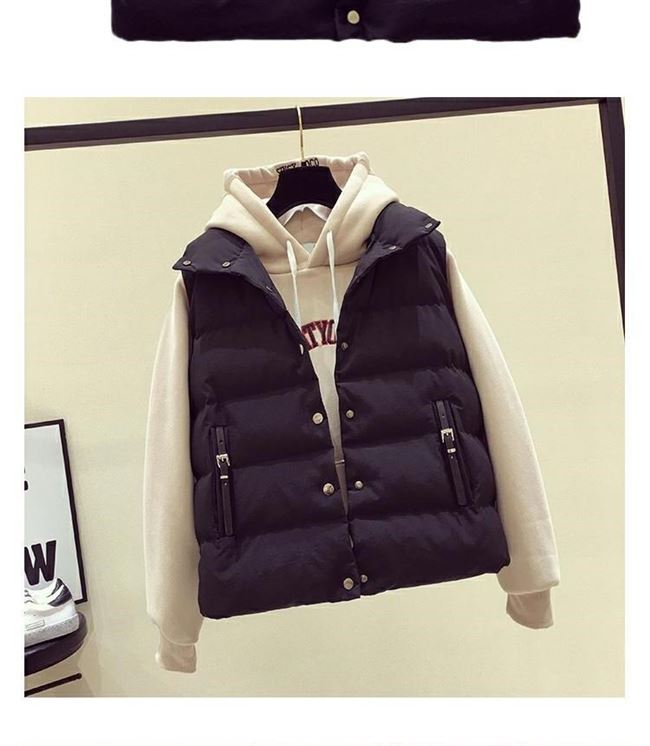 Áo khoác mùa thu trắng cộng với size lớn của phụ nữ mùa thu không tay vest cá tính nữ xu hướng mùa đông xu hướng Hàn Quốc dễ thương - Áo vest