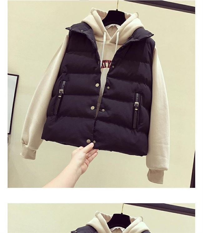Áo khoác mùa thu trắng cộng với size lớn của phụ nữ mùa thu không tay vest cá tính nữ xu hướng mùa đông xu hướng Hàn Quốc dễ thương - Áo vest