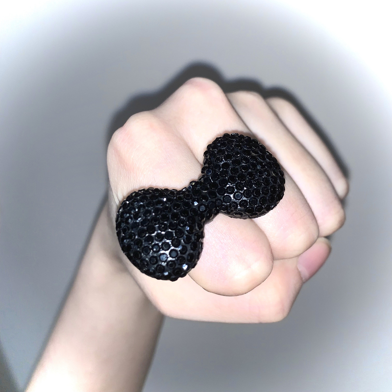 Pocketbabe Original Black Kitty Bow Diamond Ring 90S/Millennium/Y2K/Visual Style Pocketbabe Original Black Kitty Bow Diamond Ring 90S/Millennium/Y2K/Visual Style