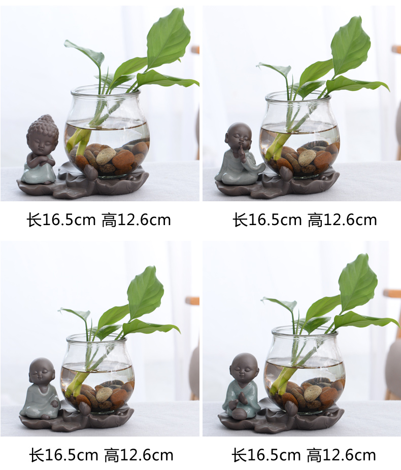 Water have other ceramic flower pot glass vase monk zen furnishing articles white palm lucky bamboo grass cooper hydroponic container