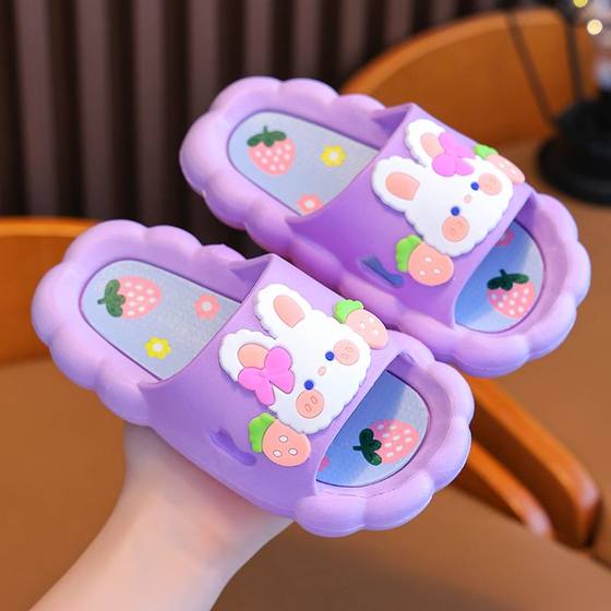 巴拉巴拉儿童拖鞋女童夏季卡通中小童小孩防滑室内洗澡软底拖鞋宝