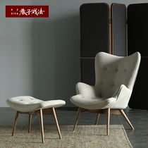 Alley trick designer original leisure chair fabric single sofa pedal living room modern simple armrest
