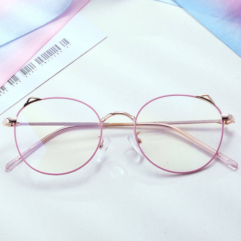 Shake-in-style Myopia Glasses Female Korean version cute student cat ear flat mirror with degree anti-blue light radiation
