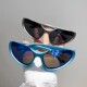 Millennial style futuristic technology sense sunglasses cycling anti-flying insect alien glasses men and women trendy cyberpunk sunglasses