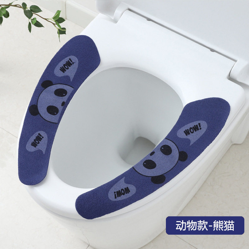 Universal toilet stick warm and thickened antistatic toilet cushion sitting toilet cushion washable cartoon toilet cushion glued-Taobao