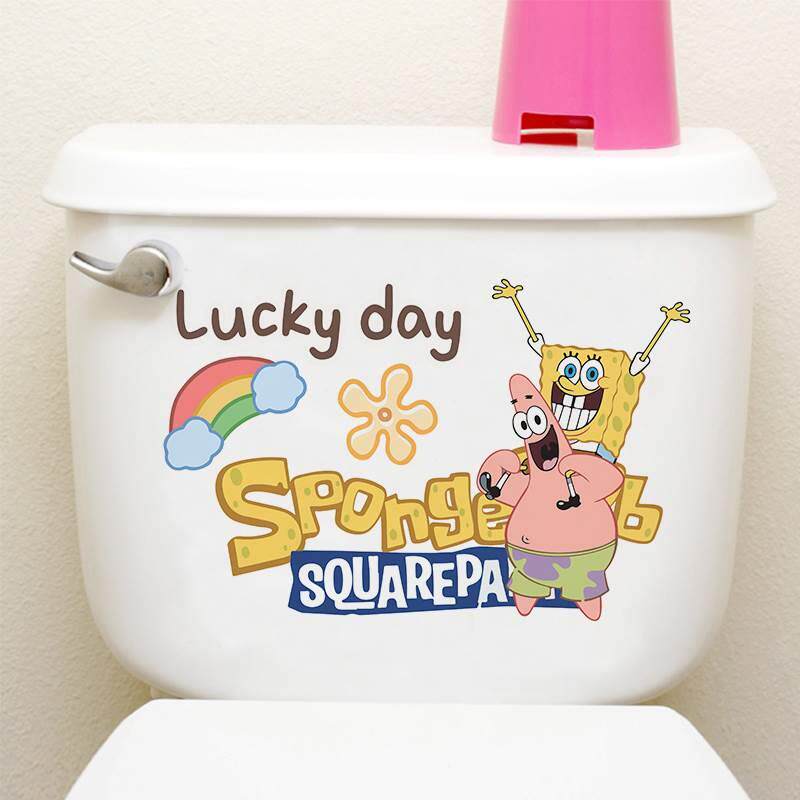 Cartoon Flush Tank Decoration Stickers Toilet toilet Toilet Creativity Personality Stickler Cute toilet lid Decorative Sticker-Taobao