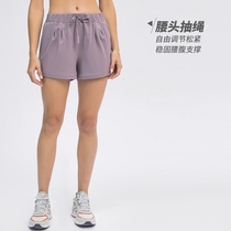 lulu original plant Summer casual sports shorts female straight cylinder loose anti-walking light yoga running outside wearing hot pants woman