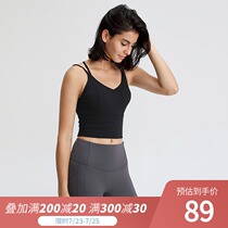 lulu original summer nude extended hem sports bra sexy suspender cross beauty back sports underwear women