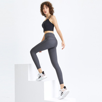 lulu fall new yoga 90% pants high waist lifting hip-skinny fitness running sports pants female outside wearing with pockets