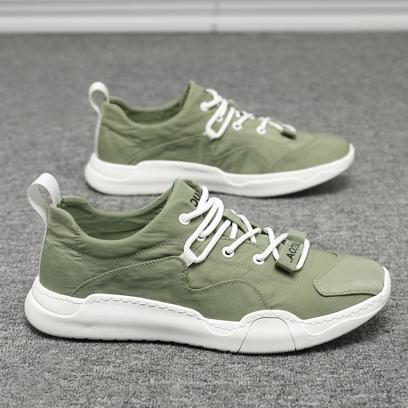 Spring sails shoes men's Korean version 100 hitch casual shoes Men's wave shoes 100 hitchhiking green cloth shoes breathable sliding board shoes