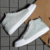 Shoes mens wave shoes Han version 100 hitch boys shoes medium-high helps sails cloth shoes breathable flat bottom casual board shoes fall single