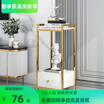 Net red flower shelf light extravagant living-room TV cabinet edge with green looles flower pot shelf Two layers of minimalist pendulum pieces shelf floor