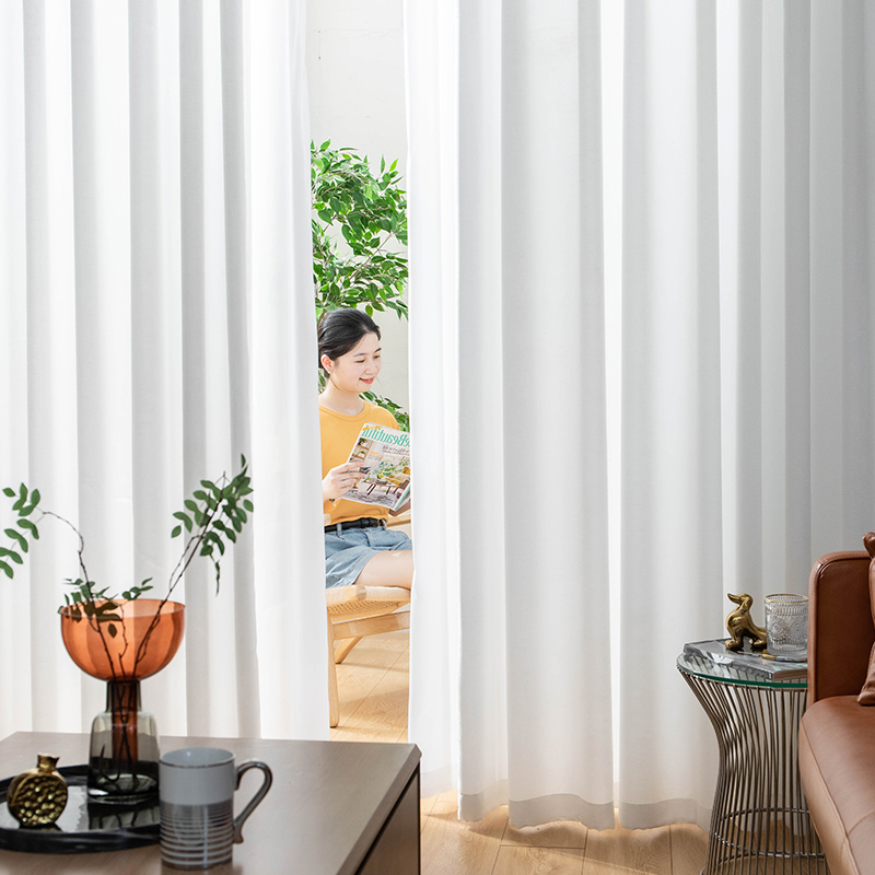 Curtain yarn blinds light transmission opaque yarns Nordic white yarn Balcony White Sand Floating Window Shading Partition Veil Shade White Fabric