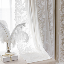 2021 new curtain shading bedroom teenage girl double layer with gauze yarn integrated net red lace living room ins cloth