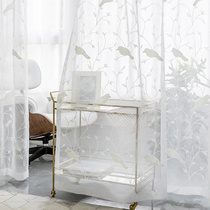 White yarn Balcony Yarn Semi-Shading Partition Euphotic radiopaque Veil Curtain Bedroom Minimalist Modern White Small Bird Yarn Curtain