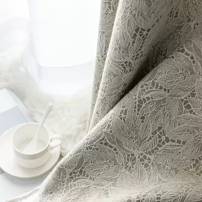 Japanese light luxury American lace Nordic simple 2021 new curtain Bedroom living room bay window full shading floor-to-ceiling window