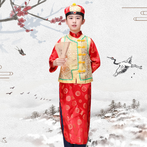 Manchu chinese ancient qing dynasty prince emperor cosplay robes for children adult long gown photos cosplay in Qing Dynasty for boy