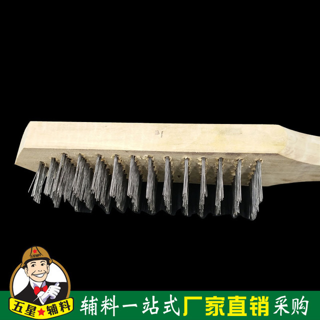 Factory direct wooden handle wire brush stainless steel wire brush copper wire brush Vajra Bodhi cleaning brush Wenwan cleaning brush