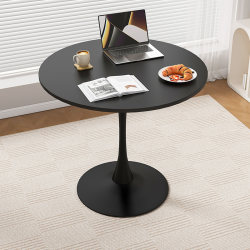 Round Table Minimalist Tulip Black Casual Negotiation Table Coffee Milk Tea Shop Dining Table Scandinavian Balcony Small Round Table and Chair