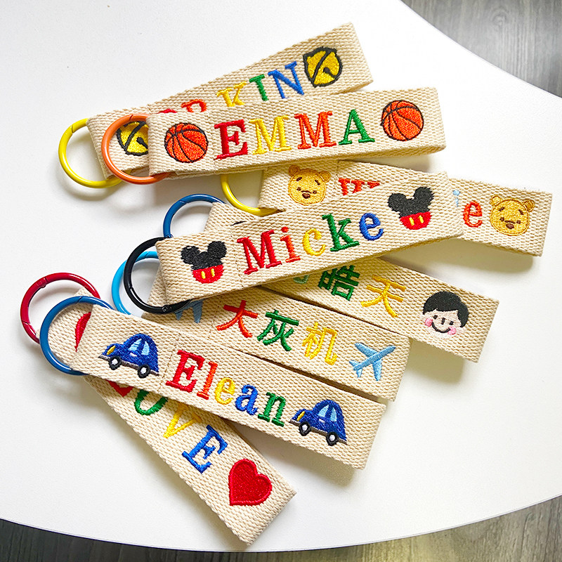 Original color letter streamer kindergarten name listing baby name custom canvas bag embroidery custom gift