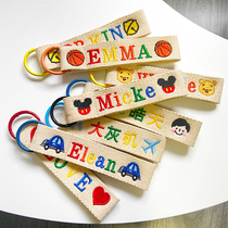 Original color letter streamer kindergarten name listing baby name custom canvas bag embroidery custom gift