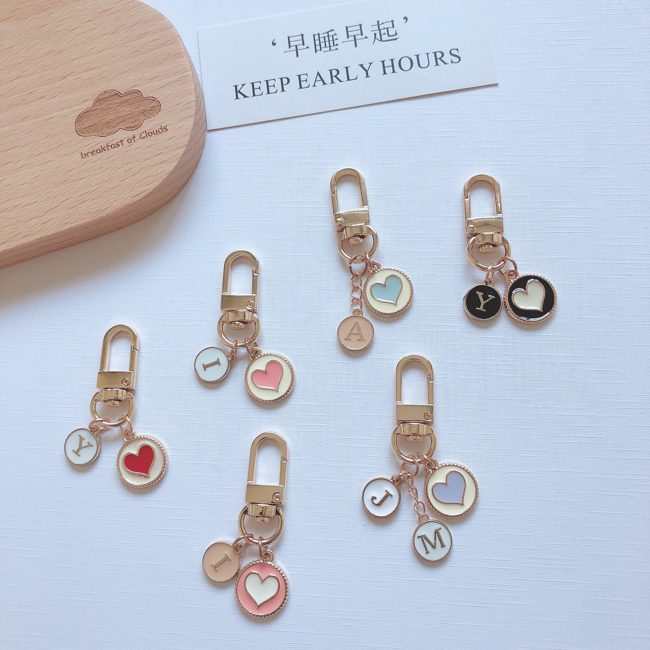 Korean ins cute custom letter keychain airpods bag couple pendant to send girlfriends birthday gift