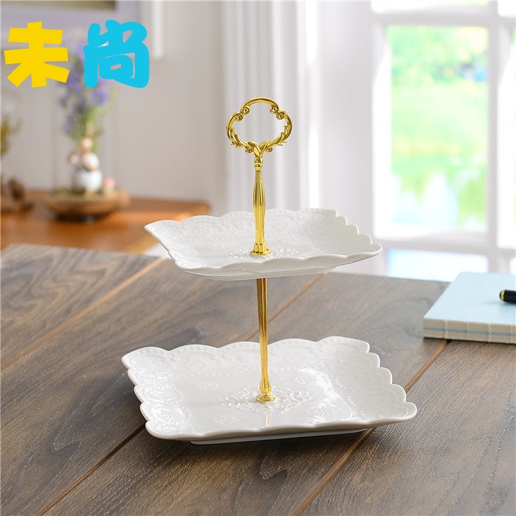 Reception candy plate double-layer candy tray light luxury mint candy plate home multi-layer creative