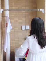 Curtain Rod non-perforated clothes rod telescopic rod bath curtain rod door curtain rod wardrobe hanging cloth Rod stay bedroom stainless steel